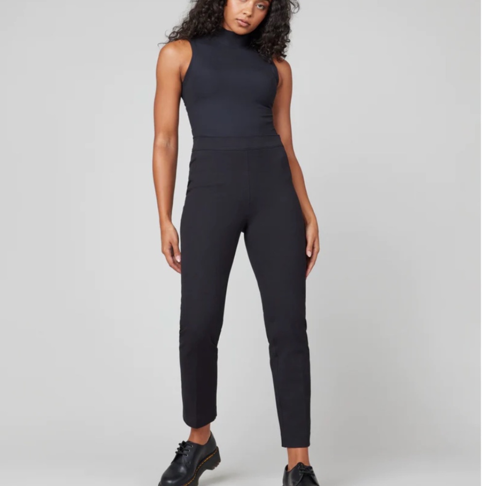 Spanx On-the-Go Ankle Slim Straight Pant Black Sz XL